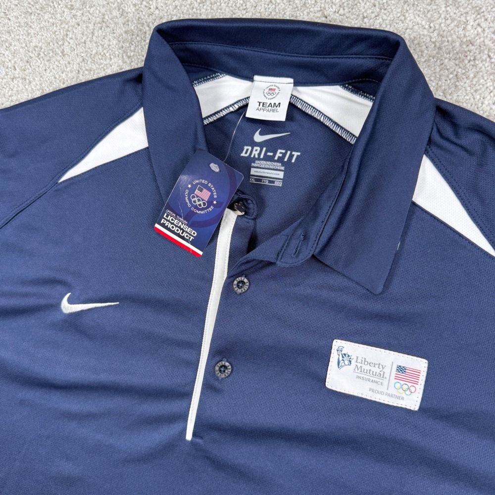 Nike Play Action Pass Polo Mens XXL College Navy Team USA Olympic Liberty Mutual
